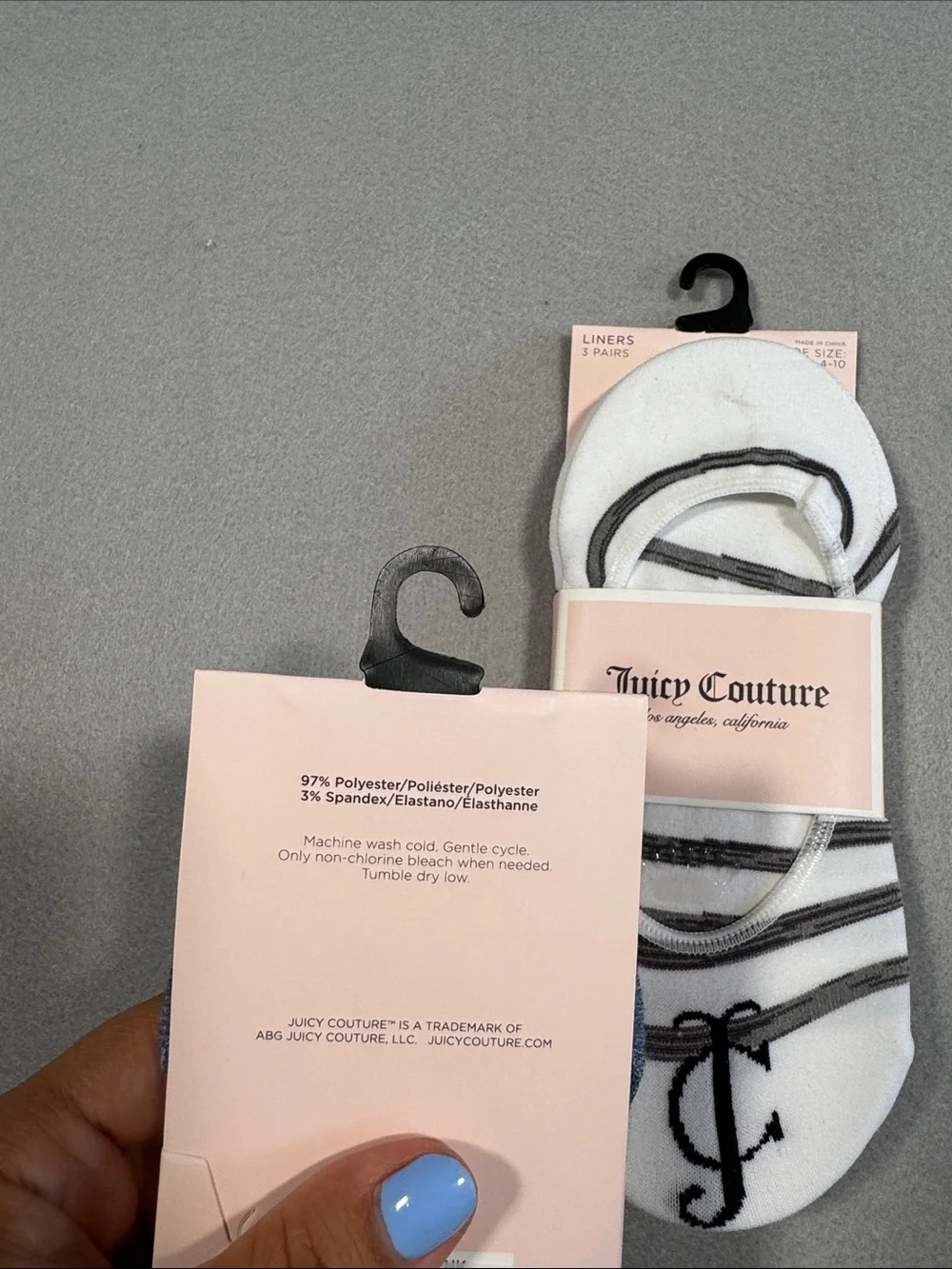 NWT Juicy Couture Women's Liner Socks 3-Pack Bundle (6 Pairs Total)